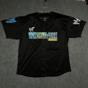 VTG WWF WrestleMania X-Seven Jersey Mens XXL‎ Black 2001 Houston Wrestling Y2K